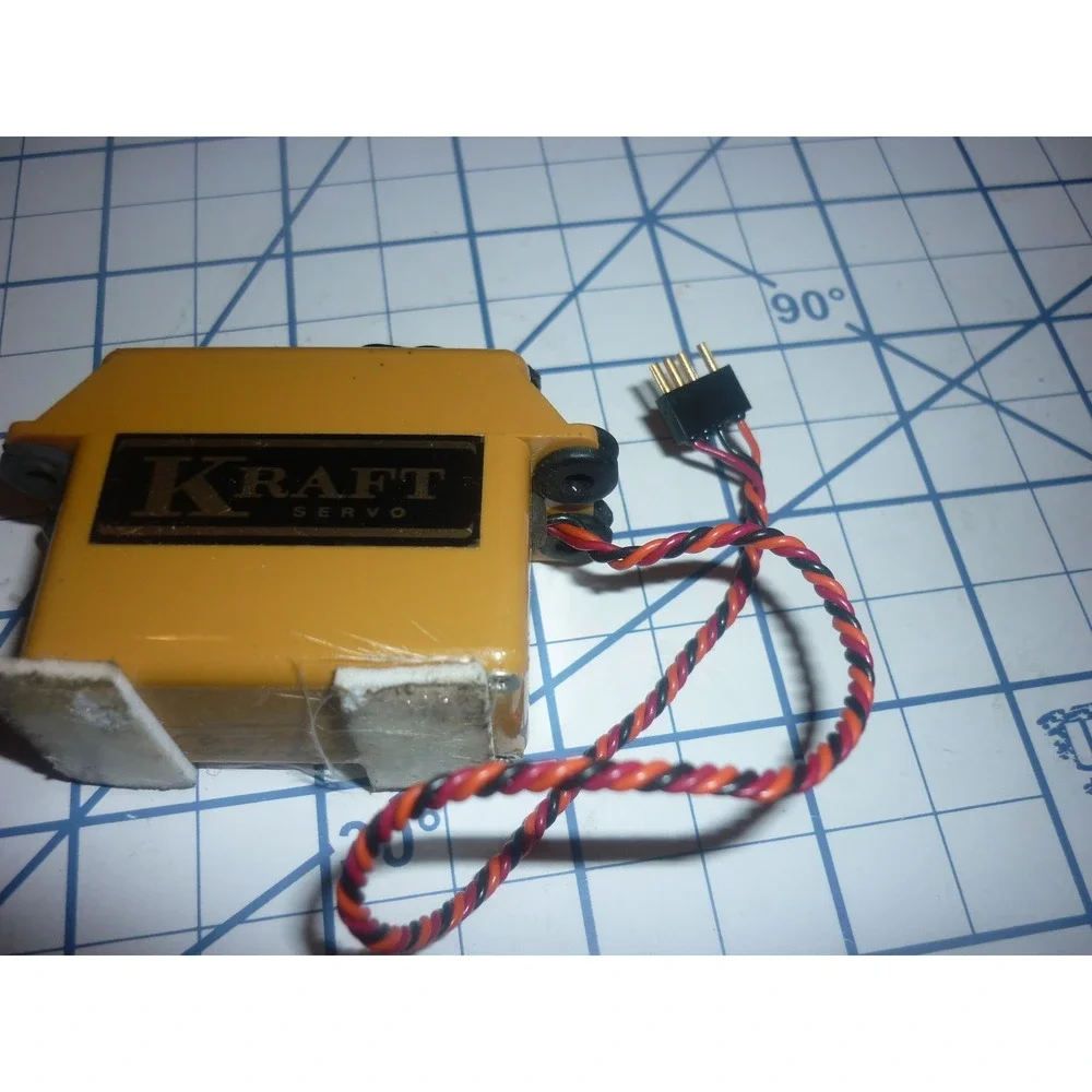 Vintage Kraft Systems RC Servo Motor Glider Rudder Gold Case 3-Pin Ephemera